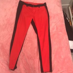 Black and red youth skinny jeans rocker